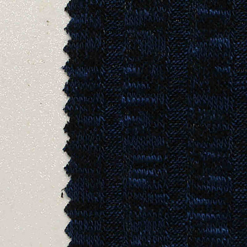 Navy Tone-on-Tone Rib Knit, Viscose-Poly, 200 gsm