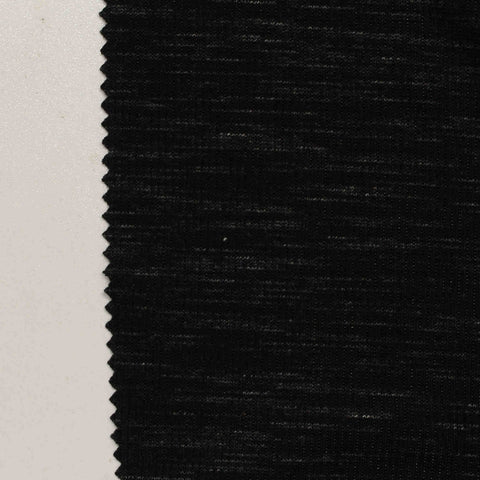 Black Marl Rib Knit, Viscose, 270 gsm