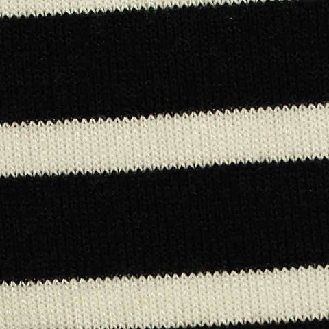 Black Horizontal-Stripe Jersey Knit, Viscose-Poly, 210 gsm, 145 cm