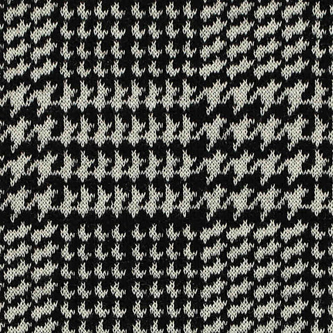 Black Houndstooth Knit, Polyester, 260 gsm, 155 cm, ref EF-210308