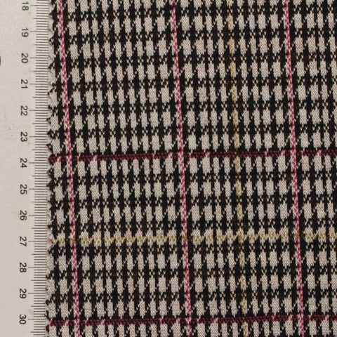 Black Houndstooth Jacquard, Polyester, 260 gsm, 175 cm