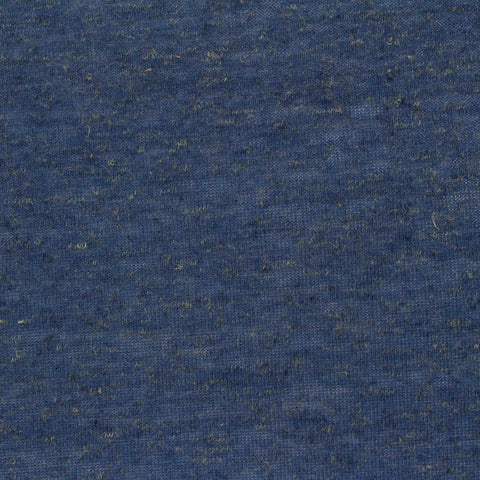Blue Marl Jersey Knit, Poly-Linen, 135 gsm