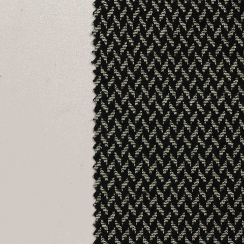 Black Houndstooth Jacquard, Poly-Viscose, 230 gsm