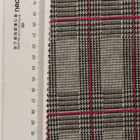 Black Plaid Jacquard, Polyester, 260 gsm, 165 cm, ref EF-210508