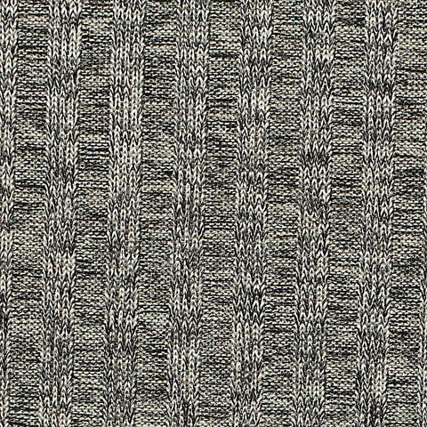Heather Grey Marl Rib Knit, Polyester, 185 gsm