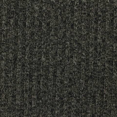 Dark Grey Marl Rib Knit, Polyester, 180 gsm, 160 cm