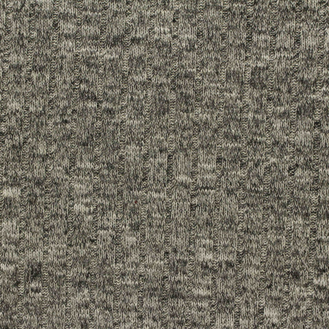Heathered Grey Marl Rib Knit, Poly-Viscose, 210 gsm