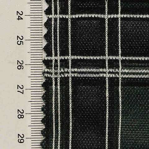 Dark Green Plaid Jacquard, Poly-Viscose