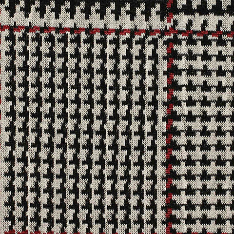 Black Houndstooth Knit, Polyester, 280 gsm, 150 cm