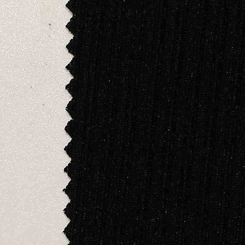 Viscose Polyester Rib Knit Fabric, 270 gsm, 150 cm — Black
