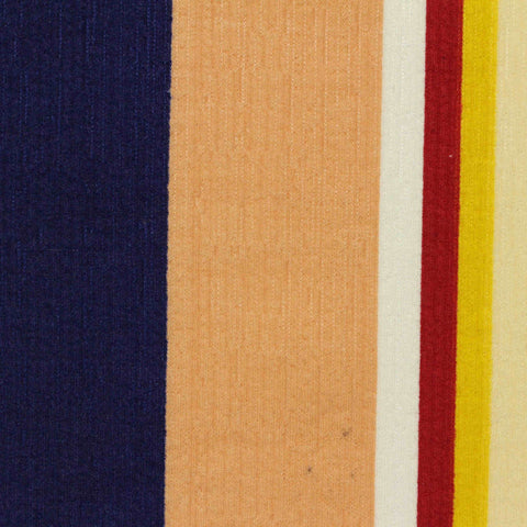 Navy Vertical-Stripe Interlock Knit, Poly-Viscose