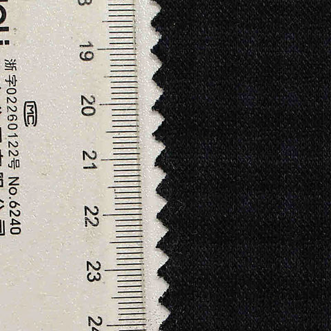 Plaid Washed Polyester Stretch Knit Fabric, 290 gsm, 160 cm — Black
