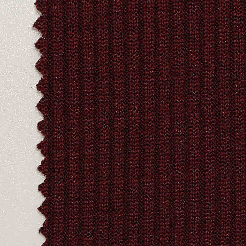 Yarn-Dyed Polyester Stretch Rib Knit Fabric, 250 gsm, 150 cm — Red