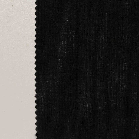 Polyester Stretch Rib Knit Fabric, 165 gsm, 135 cm — Black