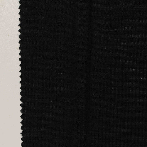Polyester Viscose Chunky Knit Fabric, 239 gsm, 160 cm — Black