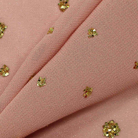 Gold Glitter-Dot Chiffon, Polyester