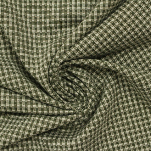 Green Check Jersey Knit, Poly-Cotton