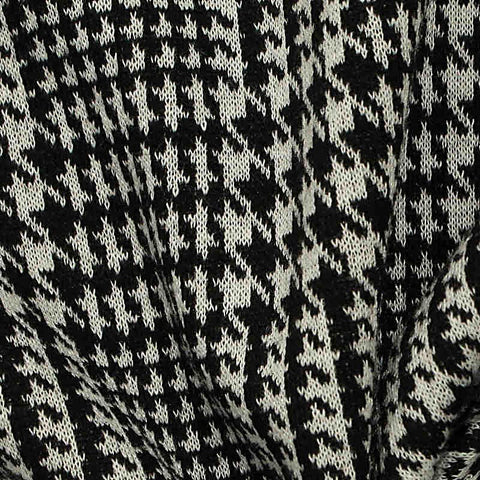 Black Houndstooth Jacquard, Poly-Viscose, 273 gsm