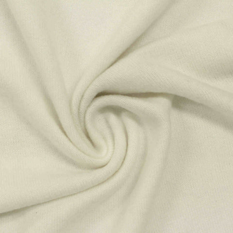 Brushed Viscose Polyester Stretch Chunky Knit Fabric, 220 gsm, 155 cm — White