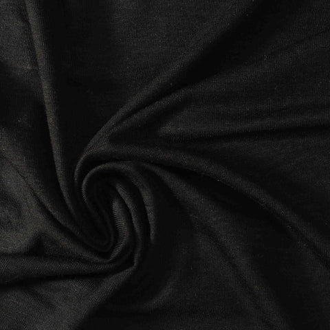 Viscose Stretch Jersey Knit Fabric, 170 gsm, 160 cm — Black, ref EF-212279