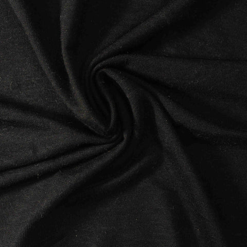 Viscose Stretch Jersey Knit Fabric, 161 gsm, 160 cm — Black