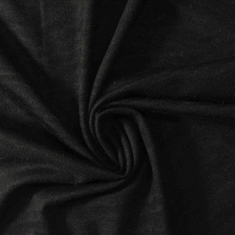 Viscose Stretch Jersey Knit Fabric, 200 gsm, 160 cm — Black