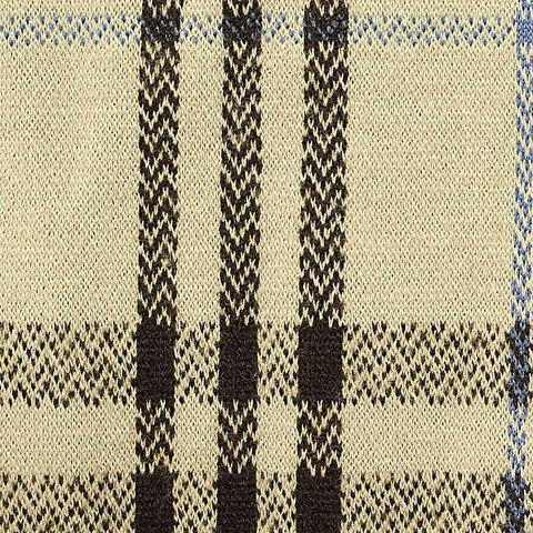 Dark Brown Bold-Plaid Jacquard, Poly-Viscose