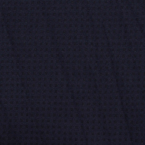 Dark Blue Tone-on-Tone Square Jacquard, Poly-Cotton, 140 gsm