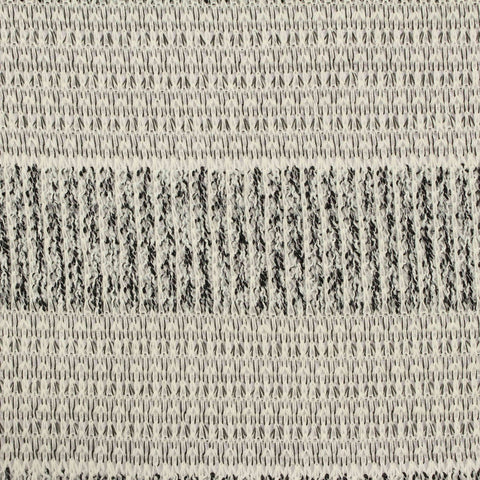 Black Horizontal-Stripe Chunky Knit, Poly-Viscose, 230 gsm, 160 cm