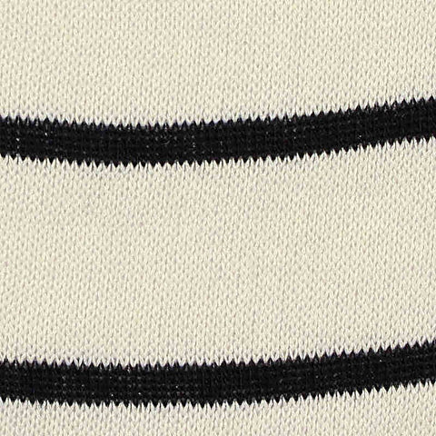 Off-White Horizontal-Stripe Jersey Knit, Viscose-Poly