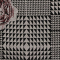 Black Geometric-Triangle Knit, Polyester, 289 gsm