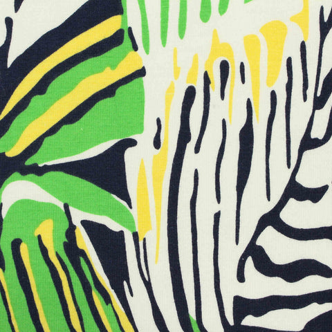 Green Abstract Jersey Knit, Cotton, 199 gsm