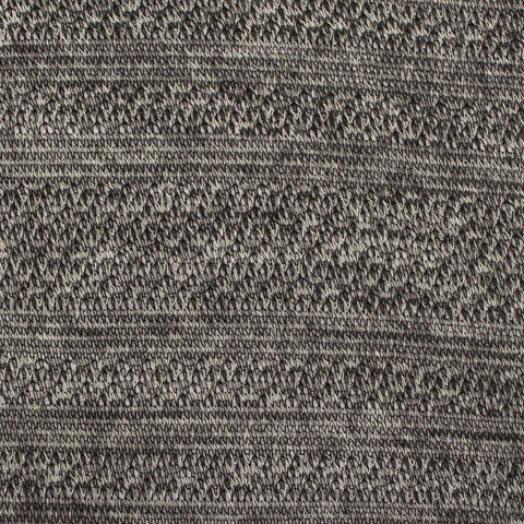 Grey Horizontal-Band Chunky Knit, Poly-Viscose
