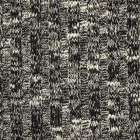 Black Marl Rib Knit, Poly-Viscose, 277 gsm