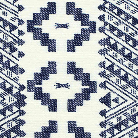 Navy Geometric-Diamond Bengaline, Viscose-Nylon