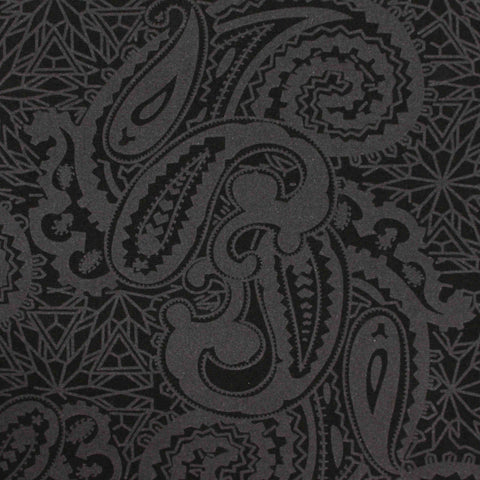 Dark Grey Paisley Woven, Poly-Viscose