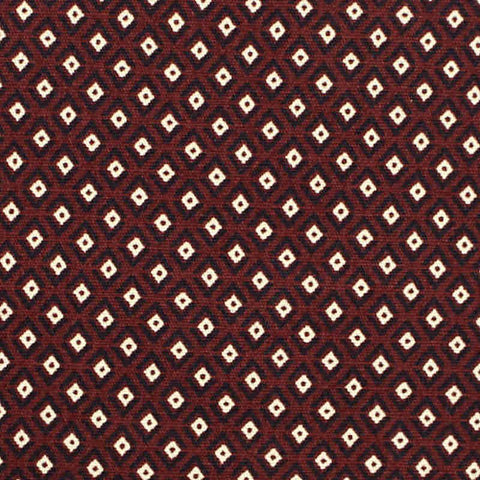 White Geometric-Diamond Poplin, Cotton