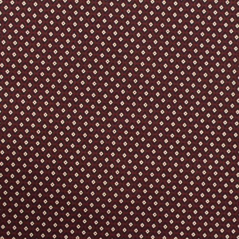 White Geometric-Diamond Poplin, Cotton