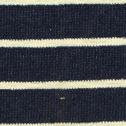 Navy Horizontal-Stripe Knit, Polyester, 210 gsm