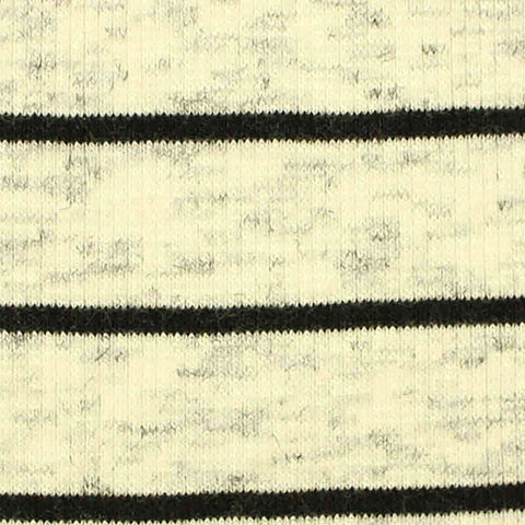 Black Horizontal-Stripe Knit, Viscose, 253 gsm