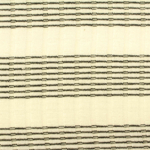 Cream Horizontal-Band Rib Knit, Poly-Viscose