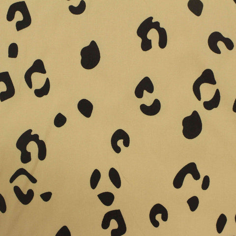 Black Leopard Poplin, Cotton-Poly