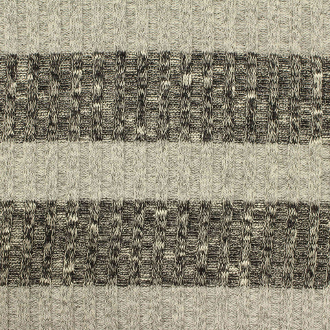 Dark Grey Horizontal-Stripe Rib Knit, Poly-Viscose