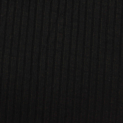 Viscose Stretch Rib Knit Fabric, 245 gsm, 125 cm — Black