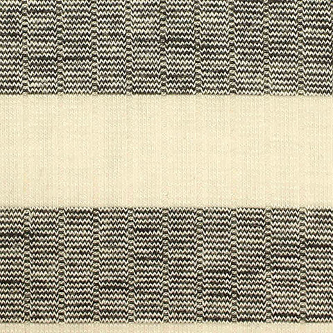 Cream Horizontal-Stripe Rib Knit, Viscose-Poly, 217 gsm