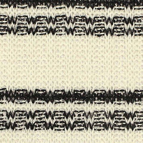 Black Horizontal-Stripe Rib Knit, Poly-Viscose, 179 gsm