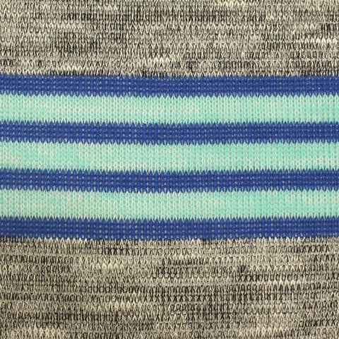 Blue Horizontal-Stripe Chunky Knit, Poly-Viscose, 163 gsm