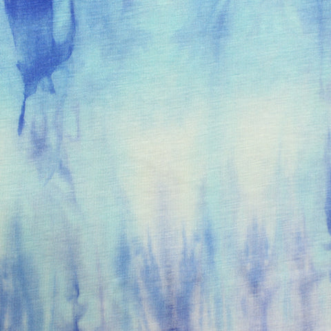 Blue Watercolor Jersey Knit, Polyester