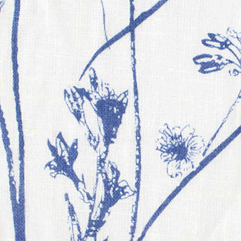 Blue Floral Woven, Linen-Viscose