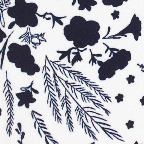 Navy Floral Woven, Polyester